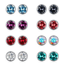 Promotion Gift Fashion Earrings Jewelry Statement Gift Elegant Crystal Colorful 925 Sterling Silver Earring Simple Stud Earrings for Women
